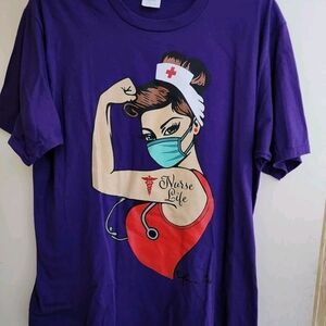 Port and Company Purple Nurse Life Tee
